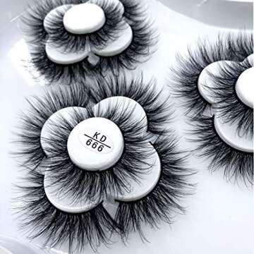 HBZGTLAD 9 Pairs Natural Long False Eyelashes, 25mm, 5D Mink, Thick Curls, Luxury Makeup, 3D Mink La...