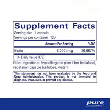 Pure Encapsulations Biotin 8 mg for Hair, Skin & Nail Health