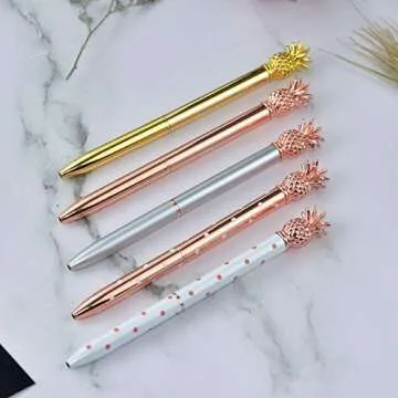 Herisa 5 Pcs Pineapple Pens - Stylish Ballpoint Set