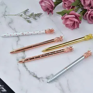 Herisa 5 Pcs Pineapple Pens - Stylish Ballpoint Set
