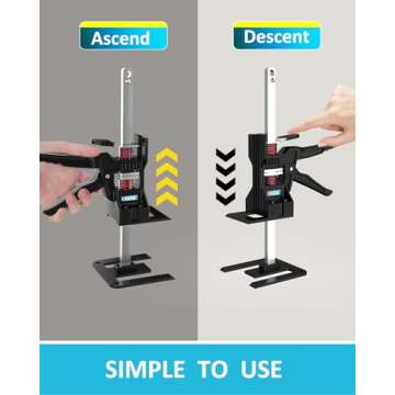 XKONE Labor Saving Arm Jack(2 Pcs),Multi-Function Height Adjustment Lifting Device with Storage Case,Suitable for Door Panel Lifting,Wall Tile Locator,Cabinet Jack and Board Lifter etc.