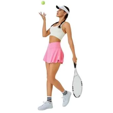 DLOODA Hot Pink Tennis Skirt with Pockets for Women