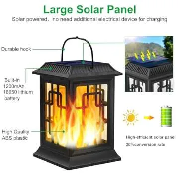 Woenergy Solar Lanterns Waterproof for Outdoors - 2 Pack
