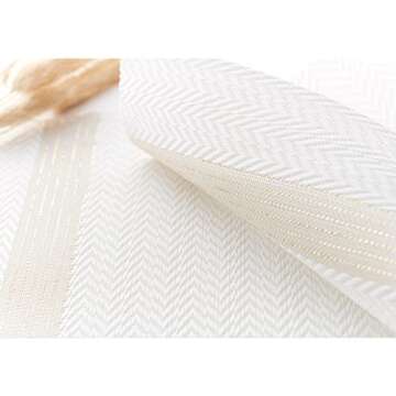 pigchcy Placemats Set of 8, Luxurious Elegant Placemats Non-Slip Washable Durable Table Mats for Home/Dining Room Decoration (White)