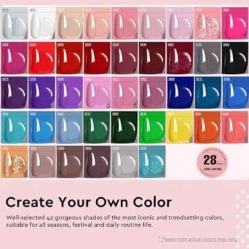 MEFA 47PCS Gel Nail Polish Kit, 42 Colors All Seasons Collection White Nude Pink Colorful Gel Polish...