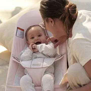 BabyBjörn Bouncer Balance Soft, Light Gray Frame, Cotton/Jersey, Light Pink/Gray