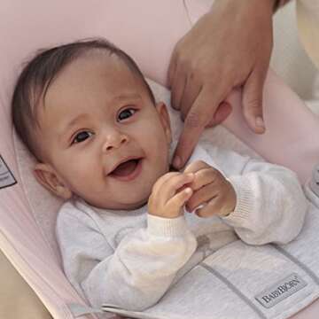 BabyBjörn Bouncer Balance Soft, Light Gray Frame, Cotton/Jersey, Light Pink/Gray