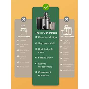 Juicer Machine, HOUSNAT Centrifugal Juicer,Extractor Max Power 800W Juice, 65MM Chute for Whole Fruit and Vegetables, Juice Extractor with 3 Speeds Quick Juicing, Easy to Clean, BPA Free,Silver