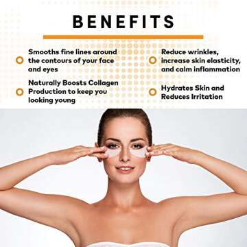 MELIA Under Eye Patches Eye Mask for Puffy Eyes, Dark Circles and Under Eye Bags Treatment With Hyaluronic Acid and Snail Slime Extract