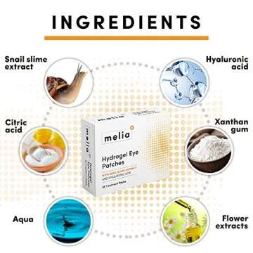 MELIA Under Eye Patches Eye Mask for Puffy Eyes, Dark Circles and Under Eye Bags Treatment With Hyaluronic Acid and Snail Slime Extract