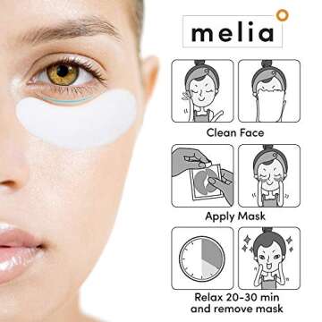 MELIA Under Eye Patches Eye Mask for Puffy Eyes, Dark Circles and Under Eye Bags Treatment With Hyaluronic Acid and Snail Slime Extract