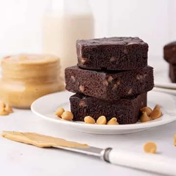 Eat Me Guilt Free Peanut Butter Bliss Protein-Packed Brownie - 14G Protein, Low Carb, Keto-Friendly, Low Sugar, Non GMO, No preservatives, Low Calorie Snack or Dessert | 12 Count