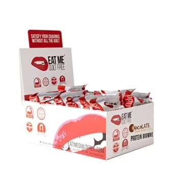 Eat Me Guilt Free Peanut Butter Bliss Protein-Packed Brownie - 14G Protein, Low Carb, Keto-Friendly, Low Sugar, Non GMO, No preservatives, Low Calorie Snack or Dessert | 12 Count