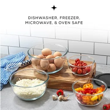 JoyJolt 8pc Glass Mixing Bowls Set with Lids Durable Nesting