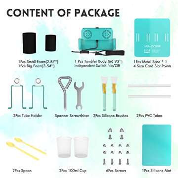 Cup Turner for Tumblers-Two Way Rotation Cup Spinner Machine Kit Both Drying Side Holder and Adjustable Size DIY Glitter Epoxy Crafts Tumble (Double Turner)