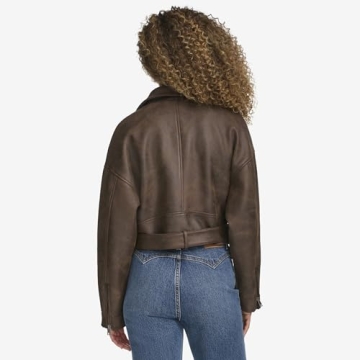 Levi's Women's Leather Cropped Moto Jacket - Dark Brown