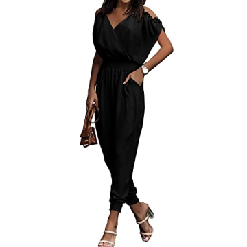PRETTYGARDEN Stylish Cold Shoulder Jumpsuit for Women