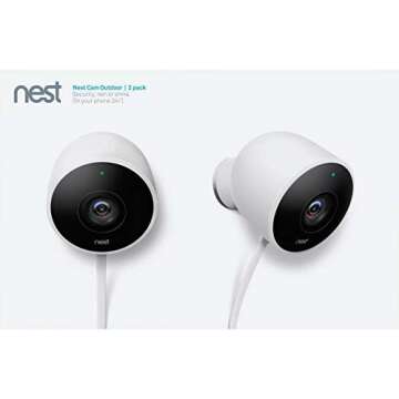 Google Nest Cam Outdoor 2-Pack - 1st Generation - Weatherproof Outdoor Camera - Surveillance Camera with Night Vision - Control with Your Phone