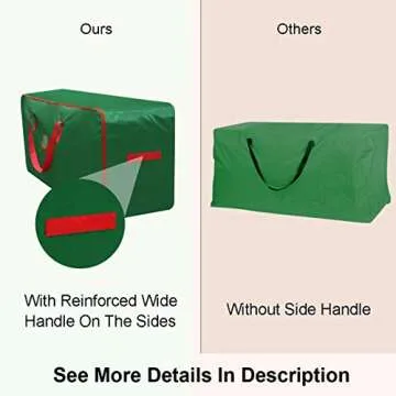 Christmas Tree Storage Bag - Fits Up to Tall 7.5 ft Xmas Artificial Tree - Xmas Tree Box with Double Zippers and Reinforced Handles - Extra Large Storage Container for Trees and Decorations - Green