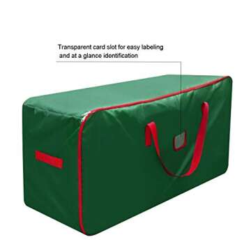 Christmas Tree Storage Bag - Fits Up to Tall 7.5 ft Xmas Artificial Tree - Xmas Tree Box with Double Zippers and Reinforced Handles - Extra Large Storage Container for Trees and Decorations - Green