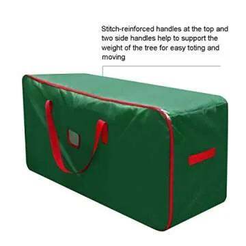 Christmas Tree Storage Bag - Fits Up to Tall 7.5 ft Xmas Artificial Tree - Xmas Tree Box with Double Zippers and Reinforced Handles - Extra Large Storage Container for Trees and Decorations - Green