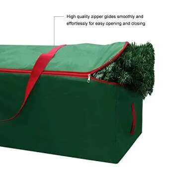 Christmas Tree Storage Bag - Fits Up to Tall 7.5 ft Xmas Artificial Tree - Xmas Tree Box with Double Zippers and Reinforced Handles - Extra Large Storage Container for Trees and Decorations - Green