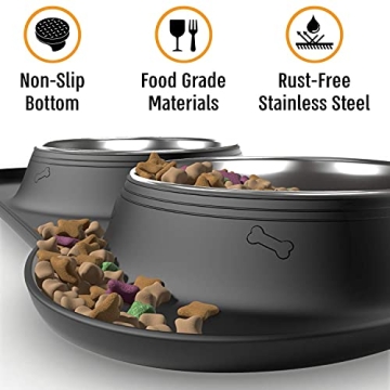 Active Pets Dog Bowl Set for No Mess Feeding