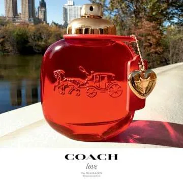 Coach Love Eau de Parfum Purse Spray - Long Lasting Fragrance with notes of Strawberry, Red Velvet Rose & Cedarwood - Floral & Fruity - 0.33 fl. oz.