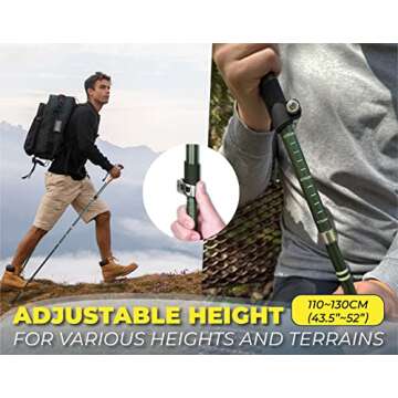 TREKOLOGY Trekking Poles for Hiking Poles Collapsible Lightweight Hiking Sticks Hiking Poles for Men Walking Sticks for Hiking Sticks for Women Walking Poles Hiking Poles for Women TREKZ SE