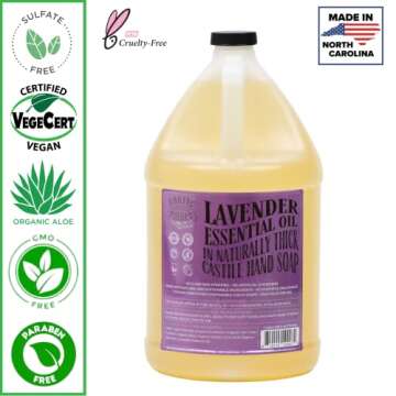 Adams Handmade Soap Thick Organic Castile Liquid Hand Soap 1 Gallon Refill - Lavender
