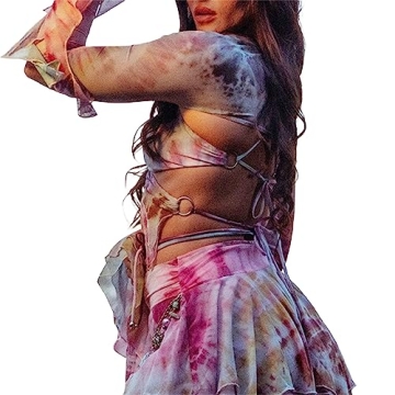 Trendy 2 Piece Mini Skirt Set for Women Y2K Design