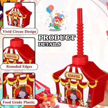 Tanlade 12 Circus Carnival Party Cups with Straws