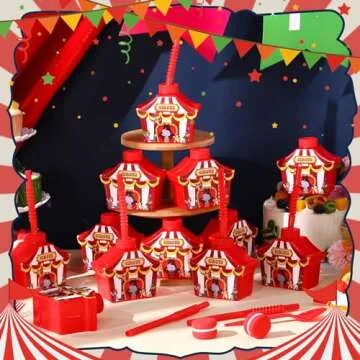 Tanlade 12 Circus Carnival Party Cups with Straws
