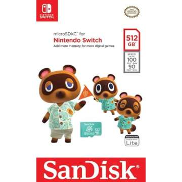 SanDisk 512GB microSDXC Card, Licensed for Nintendo Switch - SDSQXAO-512G-GNCZN