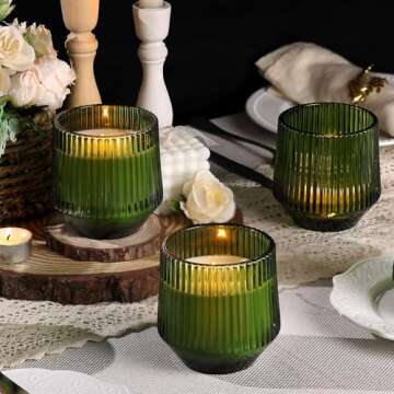 Complete Candle Making Kit - 6 Green Glass Jars