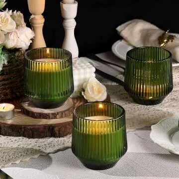 Complete Candle Making Kit - 6 Green Glass Jars