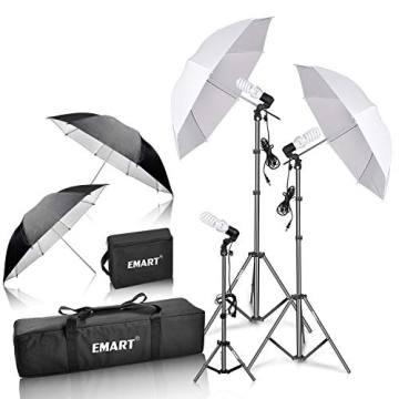 EMART Umbrella Photography Lighting Kit - 200/700W for Portrait Studio Video Recording