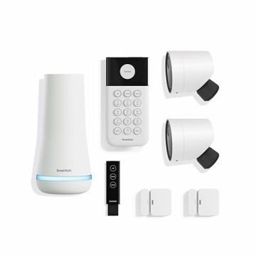 SimpliSafe 7 Piece Wireless Outdoor Camera Home Security System - Optional 24/7 Professional Monitor...