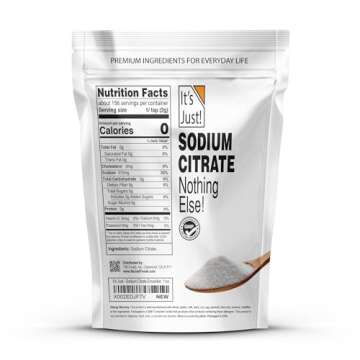 It's Just - Sodium Citrate, Food Grade Thickener, Non-GMO, Cheese Sauce Emulsifier, Spherification, Preserve Foods, 11oz