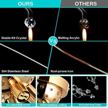 HMVPL Gold Crystal Flush Mount Ceiling Light Fixture