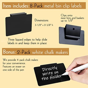 Trohestar Clip on Metal Basket Labels with Chalk Markers