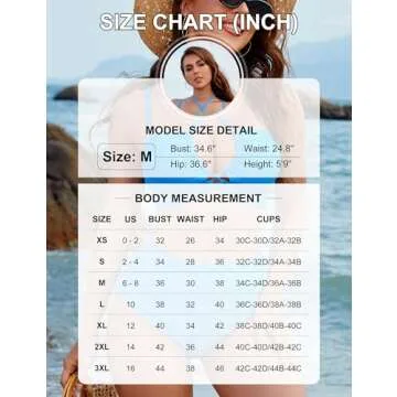 Blooming Jelly Womens High Waisted Bikini Sets Tummy Control Swimsuits 2 Piece Swimsuit for Women(Blue,X-Large)