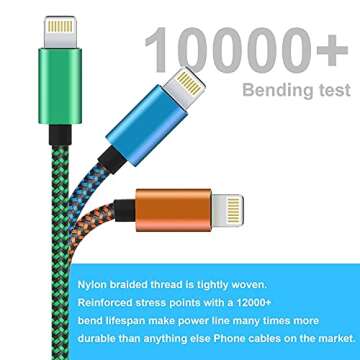 MUXA MFi Certified iPhone Charger 6 Pack - Durable & Stylish