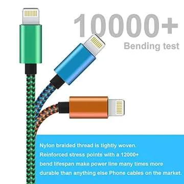 MUXA MFi Certified iPhone Charger 6 Pack - Durable & Stylish