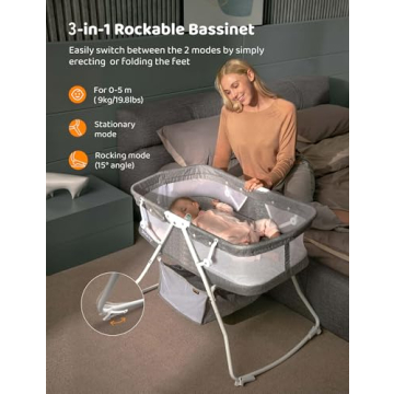 besrey Bassinet for Baby - Portable Baby Crib