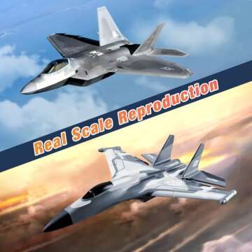 AIGIMU 3CH RC Airplane, RC Plane with Night Light, 2.4GHz F-22 Remote Control Airplane with 6-axis Gyro Stabilizer Easy to Fly Fighter Aircraft for Adults Kids Beginners Boys