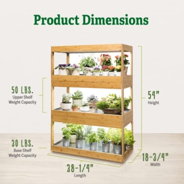 Bamboo LED Grow Light Plant Stand for Optimal Growth