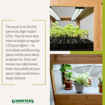 Bamboo LED Grow Light Plant Stand for Optimal Growth