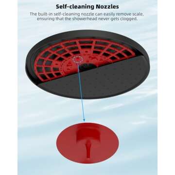 Hibbent Self-cleaning Shower Head, 10'' High Pressure Rainfall Shower Head/Handheld Showerhead Combo...