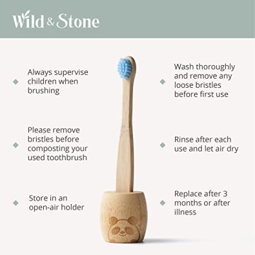 Wild & Stone Eco-Friendly Children's Bamboo Toothbrush Set